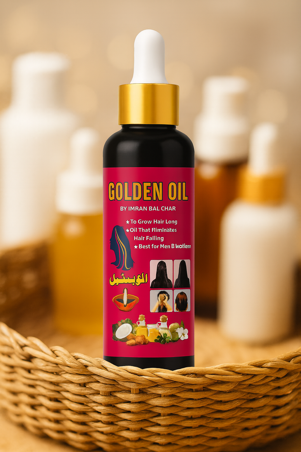 Golden Oil by Imran – Herbal Hair Oil for Hair Fall Control
